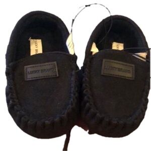 NEW Lucky Brand Toddler Moccasin Slip-On Slippers Size 7/8 Kids Shoes Black